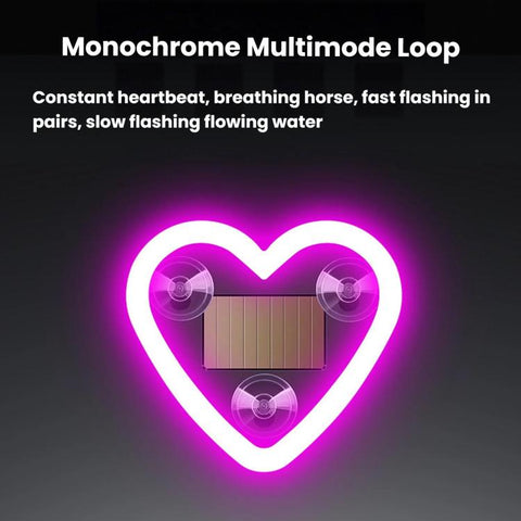 Solar Powered Heart-Shaped Car Ambient Light Smart Modified Neon Light For Vehicle Interior