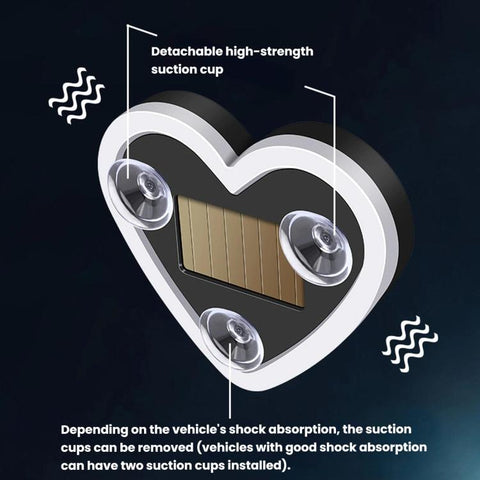 Solar Powered Heart-Shaped Car Ambient Light Smart Modified Neon Light For Vehicle Interior