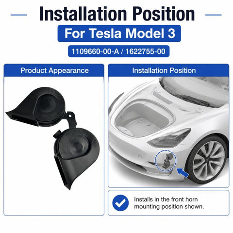 For Tesla Snail Horn Speakers 1109660-00-A  Model 3, Model 3, Model Y