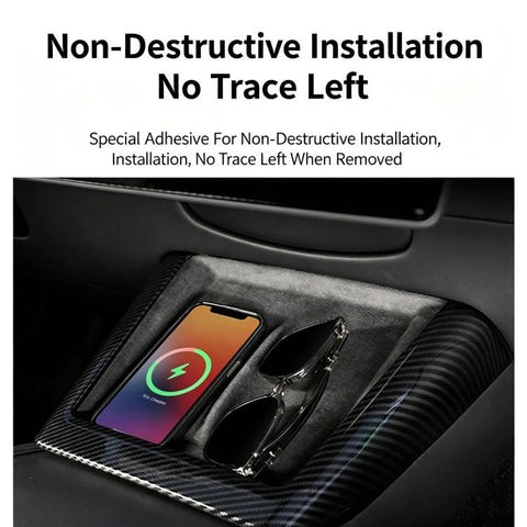 For Tesla Model 3 / Y Center Console Wireless Charger U-Shaped Decorative Protective Bezel