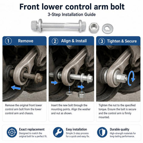 For Tesla Model X / S Front Suspension Lower Control Arm Straight Bolt 2007106, 2007106