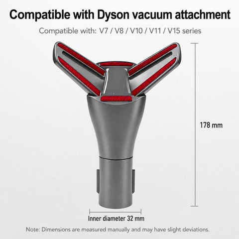 Mattress Tool Attachment For Dyson V15 / V11 / V10 / V8 / V7 Vacuum Cleaners 30 Degree Adjustable Angle Bed Dusting Brush, Single Attachment, Hose+Attachment