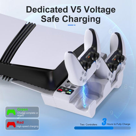 STARTRC GAMES Cooling Stand Multi-Functional Game Controller Charging Rack Horizontal Mounting Accessory, For PS5 Pro / Slim