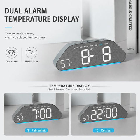 Digital Alarm Clock With USB Output Charger Accurate To The Second LED Desk Clock