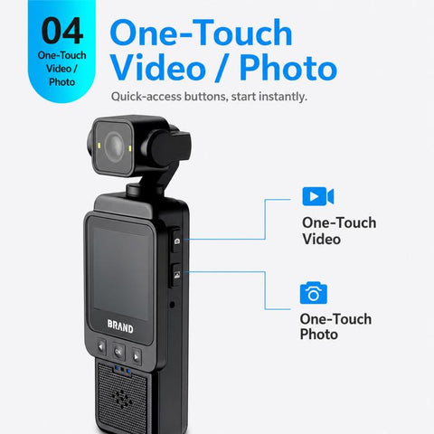 1080P WiFi Body Camera With Rotatable Lens & 1.6 Inch Screen Wearable Sports Action Camera Clip-On Pocket Cam, WiFi