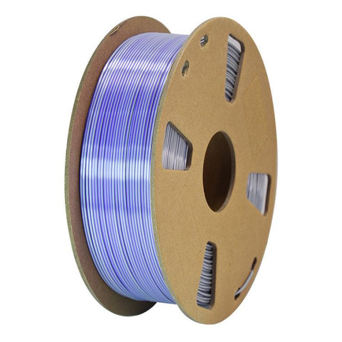 Dual Color Silk PLA Filament 1.75mm 1kg Spool Magic Color Shifting Shiny Metallic 3D Printing Material