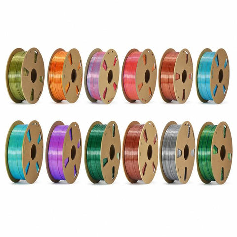 Dual Color Silk PLA Filament 1.75mm 1kg Spool Magic Color Shifting Shiny Metallic 3D Printing Material