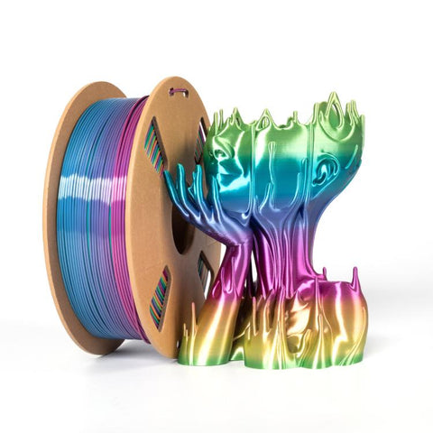 Silk Rainbow PLA Filament 1.75mm 1kg Spool Magic Color Shifting Shiny Gradient 3D Printing Material