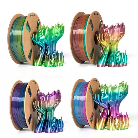 Silk Rainbow PLA Filament 1.75mm 1kg Spool Magic Color Shifting Shiny Gradient 3D Printing Material