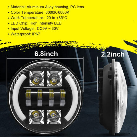 M4 7-Inch Quad Reflector Crescent Headlights For Jeep Wrangler