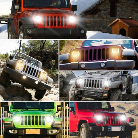 M4 7-Inch Quad Reflector Crescent Headlights For Jeep Wrangler