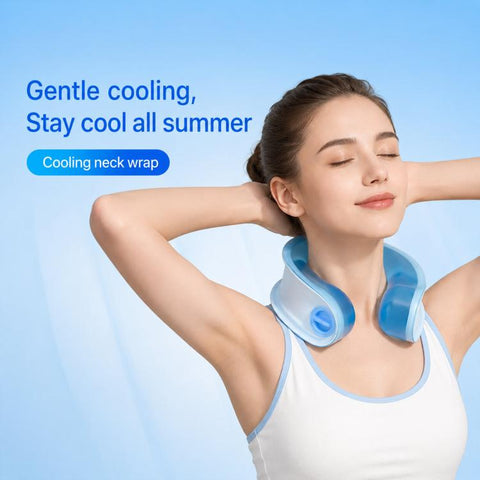 Wearable Neck Cooling Wrap Reusable Soft PVC Neck Ice Pack Refillable Hands-Free Cold Collar for Instant Relief