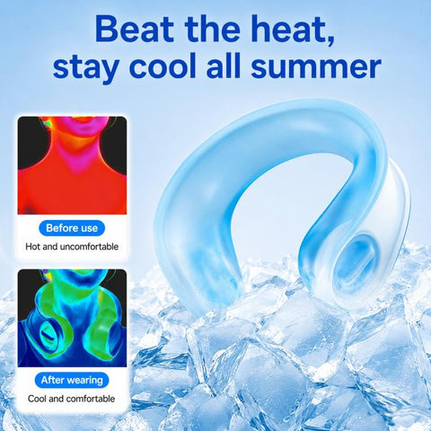 Wearable Neck Cooling Wrap Reusable Soft PVC Neck Ice Pack Refillable Hands-Free Cold Collar for Instant Relief