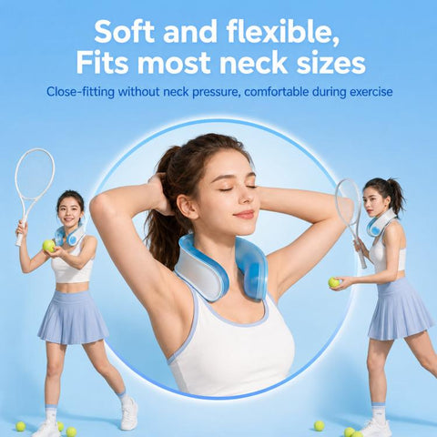 Wearable Neck Cooling Wrap Reusable Soft PVC Neck Ice Pack Refillable Hands-Free Cold Collar for Instant Relief