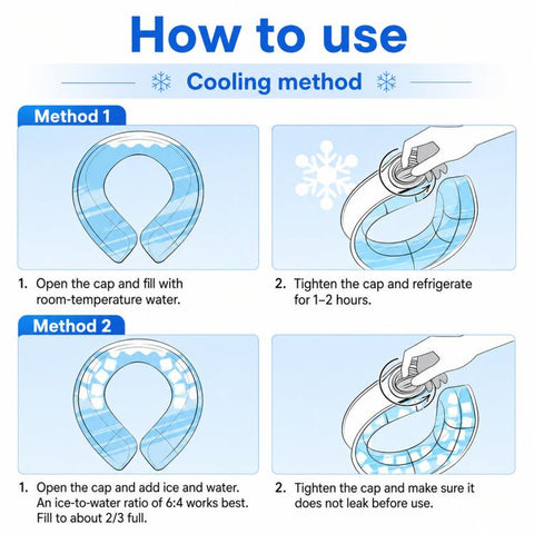 Wearable Neck Cooling Wrap Reusable Soft PVC Neck Ice Pack Refillable Hands-Free Cold Collar for Instant Relief