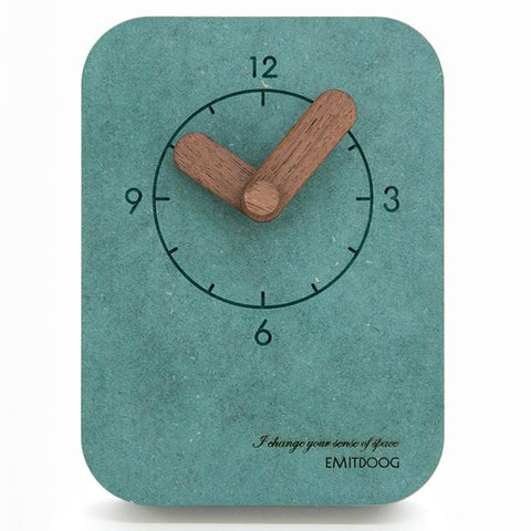 wozoom Silent Desk Clock Small Wooden Table Wall Clock