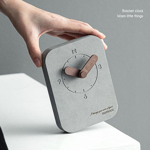 wozoom Silent Desk Clock Small Wooden Table Wall Clock