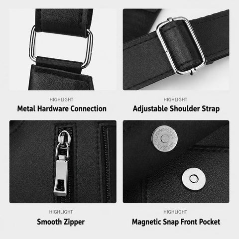 PU Leather Underarm Shoulder Bag Harness Anti Theft Chest Rig with Adjustable Straps Techwear Utility Vest Bag