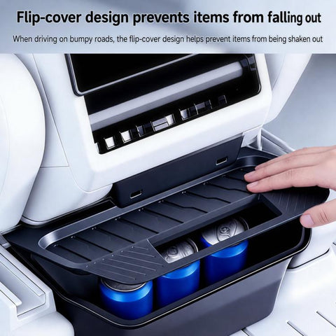 For Tesla Model Y 2022-2024 Car Trash Can Rear Seat Storage Box, Rear Seat Storage Box
