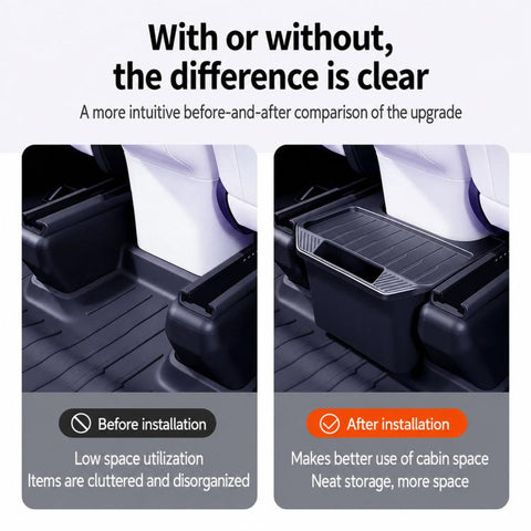 For Tesla Model Y 2022-2024 Car Trash Can Rear Seat Storage Box, Rear Seat Storage Box