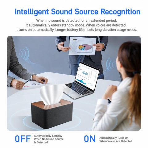 Covert Tissue Box Audio Protection Device, 360 Degrees Ultrasonic Voice Recorder Blocker, US Plug, BS-99