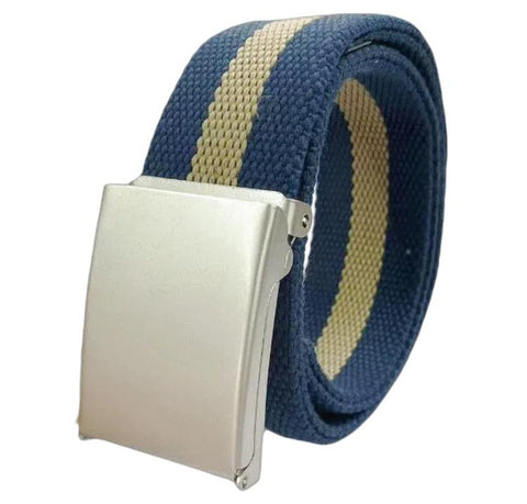 Rainbow Canvas Web Belt Striped Casual Flip-Top Buckle Belt With Bottle Opener, 120cm