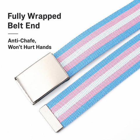 Rainbow Canvas Web Belt Striped Casual Flip-Top Buckle Belt With Bottle Opener, 120cm