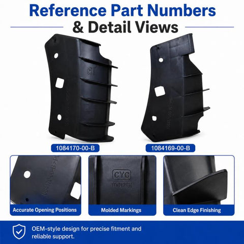 For 2017-2023 Tesla Model 3 Radiator Bracket Cover Plate 31084170-00-B / 1084169-00-B, Left, Right