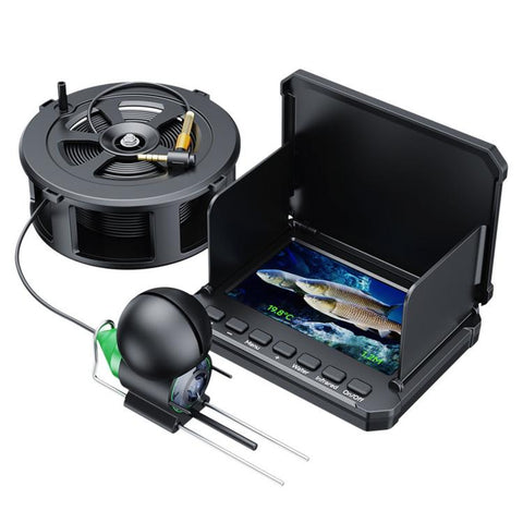 4.3 inch Fully Waterproof Screen + Fish Finder With Temperature & Depth Sensors HD Visual Underwater Fishing Probe, 15m, 20m, 30m