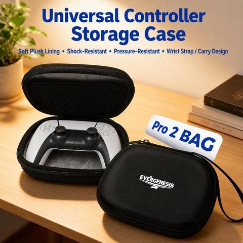 EVERGENESIS Pro 2 Universal Game Controller Storage Case Hard-Shell EVA Accessory Bag