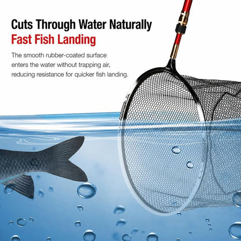 LINNHUE Titanium Alloy Fishing Landing Net Head Rubber Coated Snagless Mesh Dip Net Replacement, 30cm Fine Mesh, 35cm Fine Mesh, 35cm Light Fine Mesh, 40cm Coarse Mesh, 45cm Coarse Mesh