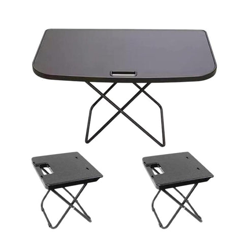 For Tesla Model Y 2021-2025 Trunk Small Table Board Foldable Portable Car Camping Tabletop, Table+2 Chairs
