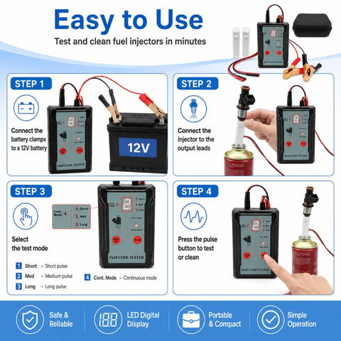 Fuel Injector Tester And Cleaner With 2 Size Adapters
