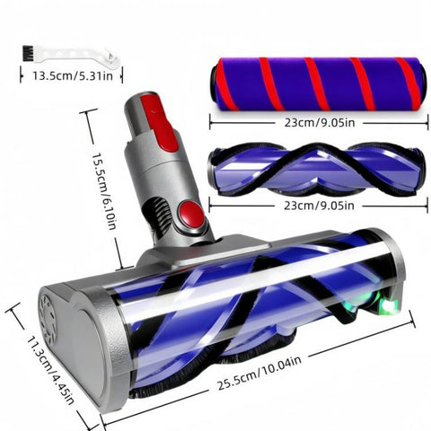 Cleaner Head For Dyson V7 V8 V10 V11 V15 Anti-Tangle V-Shaped Brush & Soft Roller Kit, 4 In 1 Set, 3 In 1 Set