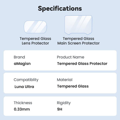 For Insta360 Luna Ultra aMagisn 9H Tempered Glass Screen Protector Screen & Lens Protective Film, 1+1 Pack, 2+2 Pack