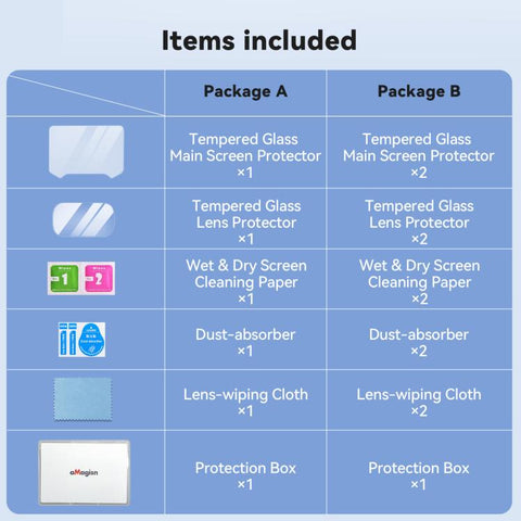 For Insta360 Luna Ultra aMagisn 9H Tempered Glass Screen Protector Screen & Lens Protective Film, 1+1 Pack, 2+2 Pack