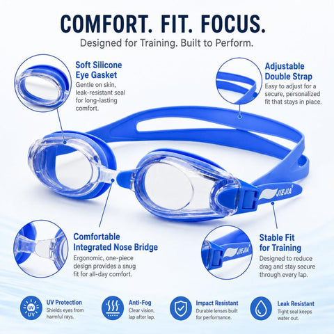 JIEJIA High-Definition Plain Waterproof Anti-fog Swimming Goggles