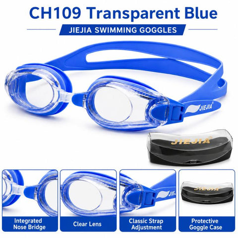 JIEJIA High-Definition Plain Waterproof Anti-fog Swimming Goggles
