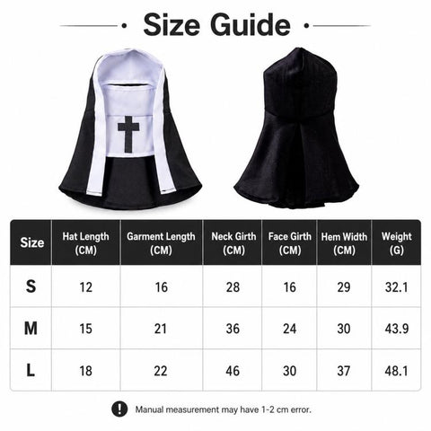 Summer Nun Cosplay Costume For Cats Thin Breathable Funny Photo Outfit For Pets, S, M, L