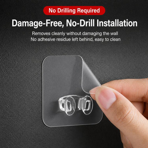 10pcs Adhesive Badminton Racket Wall Hooks No Drill Tennis Racquet Holder Waterproof Power Plug Organizer