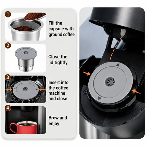 Single-Needle K Cups For Keurig 1.0 & 2.0 Stainless Steel Refillable Coffee Filter Pod, 1 Pack, 6 Packs