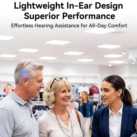Invisible In-Ear Hearing Aid Smart Noise Reduction Sound Amplifier For Elderly, Invisible In-Ear Hearing Aid