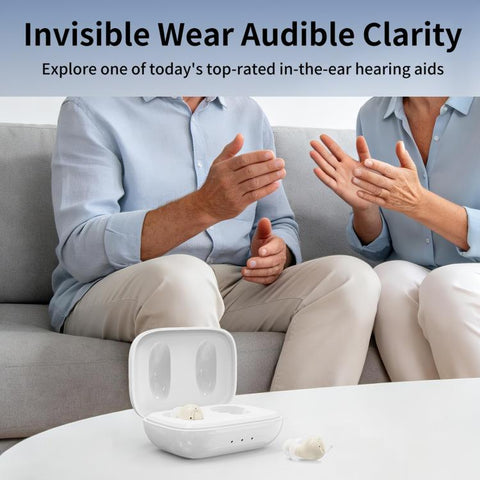 Invisible In-Ear Hearing Aid Smart Noise Reduction Sound Amplifier For Elderly, Invisible In-Ear Hearing Aid
