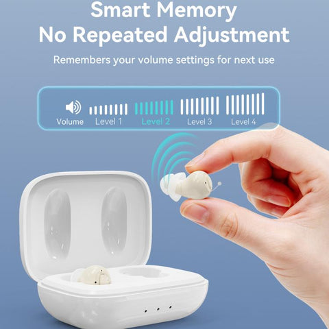 Invisible In-Ear Hearing Aid Smart Noise Reduction Sound Amplifier For Elderly, Invisible In-Ear Hearing Aid