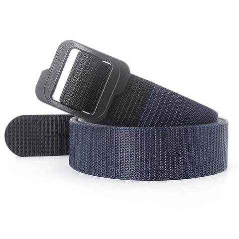 Men Web Thickened Double-Sided Canvas Belts With Plastic Buckle, 110cm, 120cm, 130cm