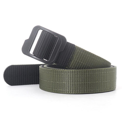 Men Web Thickened Double-Sided Canvas Belts With Plastic Buckle, 110cm, 120cm, 130cm