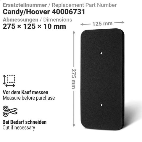 Dryer Foam Filter For Candy & Hoover Tumble Dryers Replacement for 40006731, 40006731