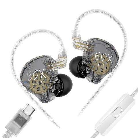 KZ-EDX Lite Internal-Magnet Dynamic Driver 1.2m Wired Earphones Deep Bass Detachable Cable Music Gaming Earbuds, Translucent Gray Standard, Translucent Gray With Mic, Transparent Standard, Transparent With Mic, Translucent Gray With Mic Type-C         ...