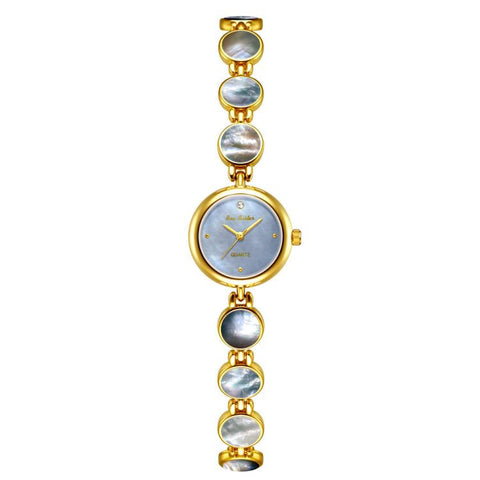 BS Bee Sister FA1873 Women Round Bracelet Watch Vintage Mother of Pearl Style Analog Quartz Dress Wristwatch
