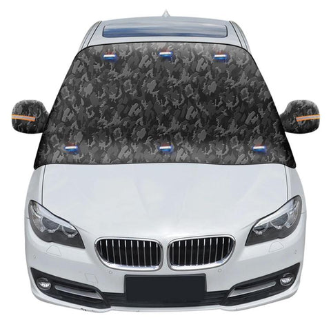 Camouflage Thickened Windproof Car Snow Shield Magnetic Windshield Snow & Sun Cover, Large, Small